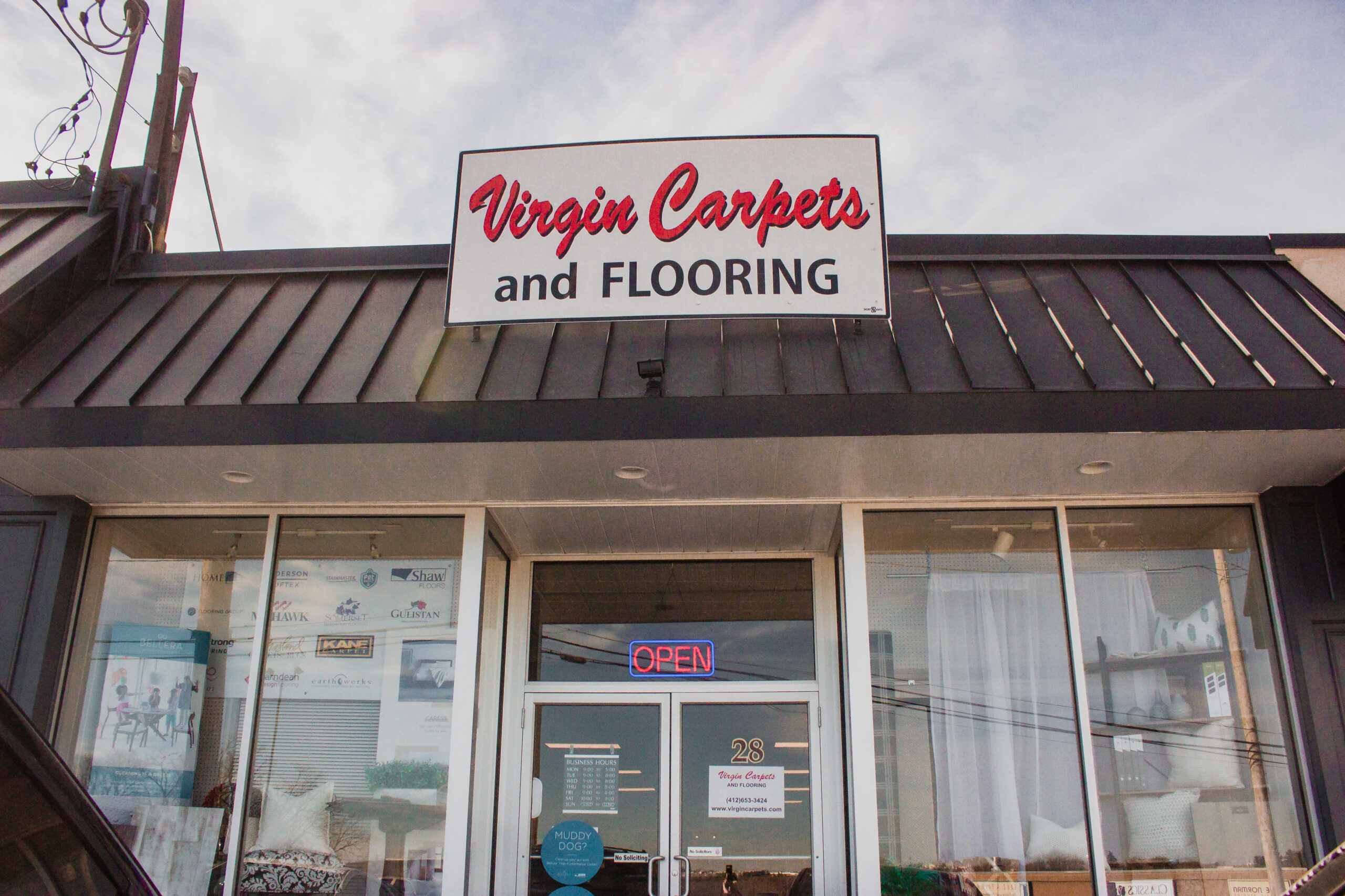 Virgin Carpets showroom in Pleasant Hills PA