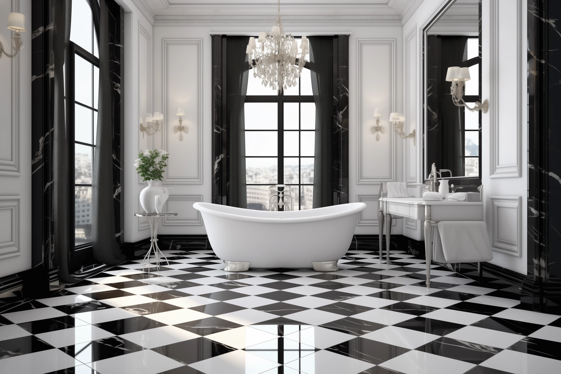 ceramic tile luxury bathroom